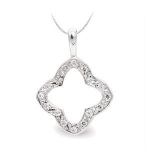 18K COLGANTE ORO BLANCO CIRCONITAS 22X15 MM