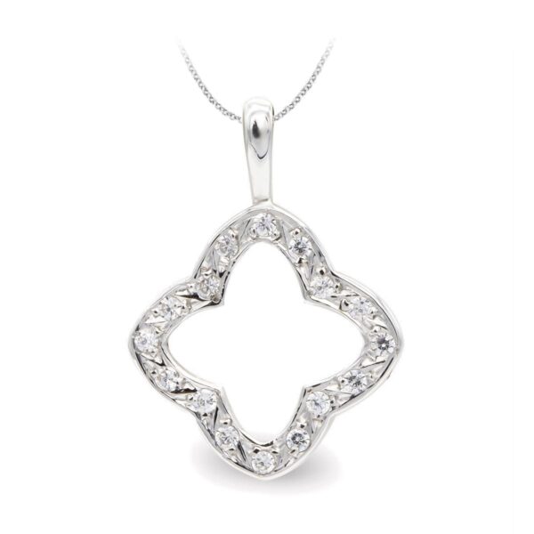 18K COLGANTE ORO BLANCO CIRCONITAS 22X15 MM