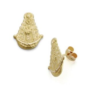 18K PENDIENTES VIRGEN ROCIO SILUETA 17X13 MM