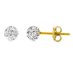 9K PENDIENTES ORO AMARILLO CIRCONITAS 5 MM