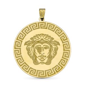 18K COLGANTE MEDUSA ORO AMARILLO  GRECA 32X30 MM