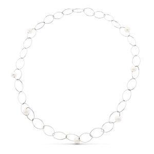18K COLLAR ORO BLANCO 7 PERLA CULTIVADAS 86 CM