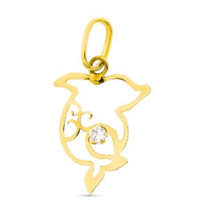 18K COLGANTE DELFIN CIRCONITA 16X10 MM