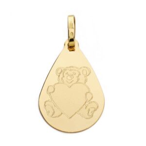 18K COLGANTE GOTA OSO CORAZON 21X14 MM