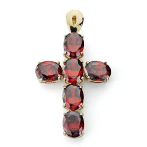 18K CRUZ GRANATE 45X25 MM