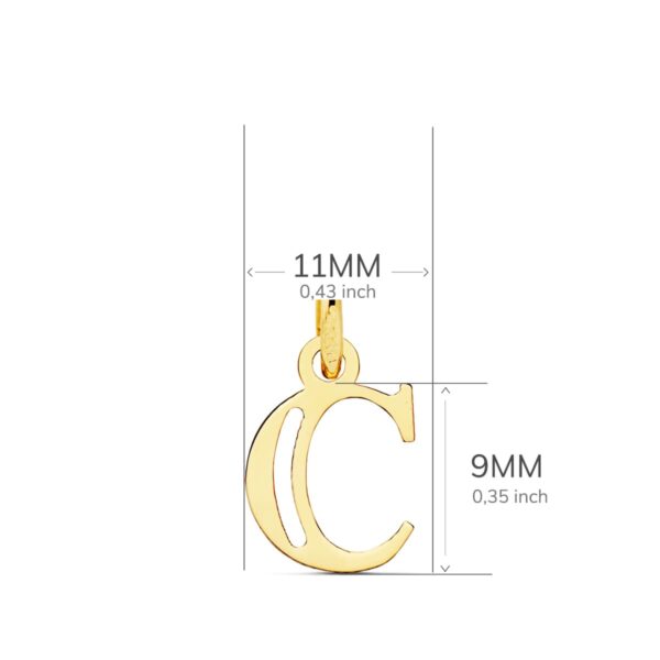 18K COLGANTE LETRA " C " 11X9 MM - Imagen 2