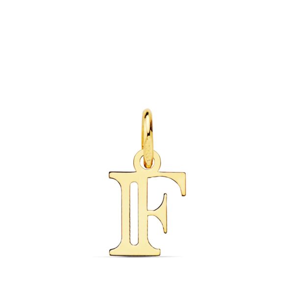 18K COLGANTE LETRA " F " 11X8 MM