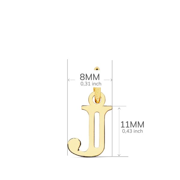 18K COLGANTE LETRA " J " . 11X8 MM - Imagen 2
