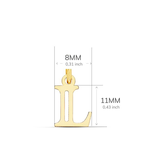 18K COLGANTE LETRA " L " . 11X8 MM - Imagen 2