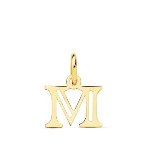 18K COLGANTE LETRA " M " . 12X10 MM