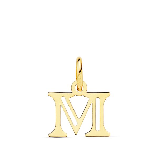 18K COLGANTE LETRA " M " . 12X10 MM