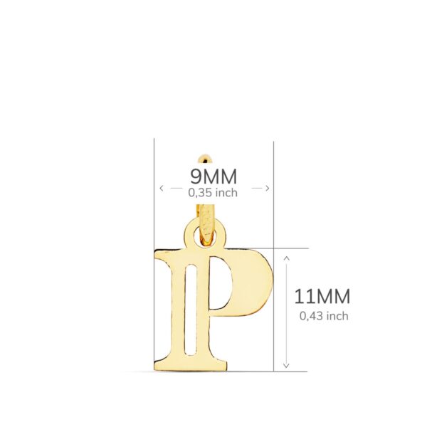 18K COLGANTE LETRA " P " 11X9 MM - Imagen 2