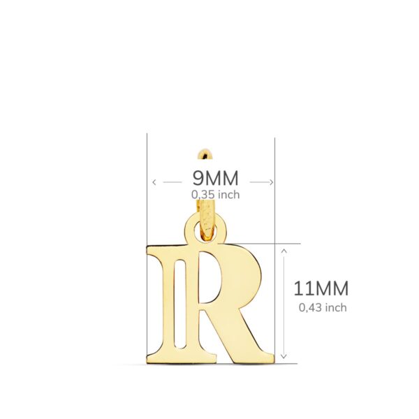18K COLGANTE LETRA " R " 11X9 MM - Imagen 2