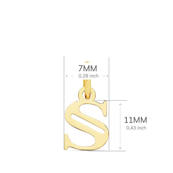 18K COLGANTE LETRA " S " 11X7 MM - Imagen 2