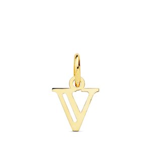 18K COLGANTE LETRA " V " . 11X9 MM