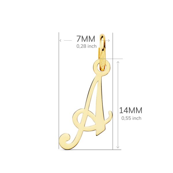 18K COLGANTE LETRA " A " 14X7 MM - Imagen 2