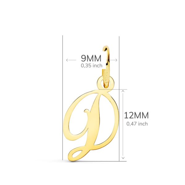 18K COLGANTE LETRA " D " . 12X9 MM - Imagen 2