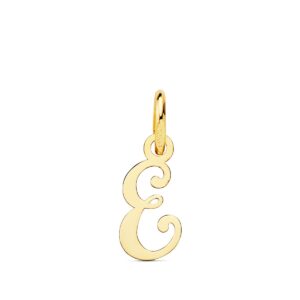 18K COLGANTE LETRA " E " 12X6 MM