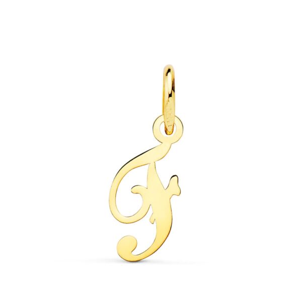 18K COLGANTE LETRA " F " 14X9 MM