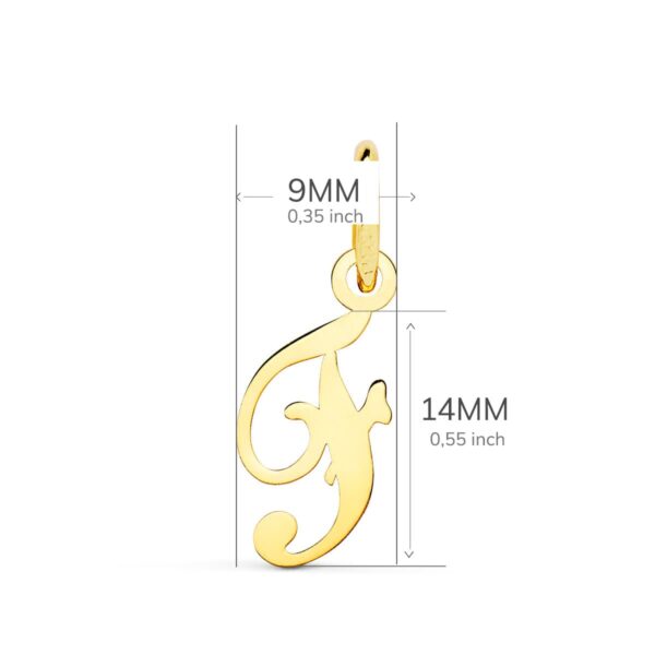 18K COLGANTE LETRA " F " 14X9 MM - Imagen 2
