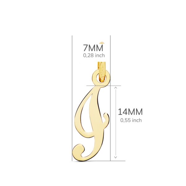 18K COLGANTE LETRA " I " 14X7 MM - Imagen 2