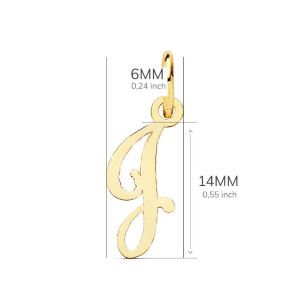 18K COLGANTE LETRA " J " . 15X6 MM - Imagen 2