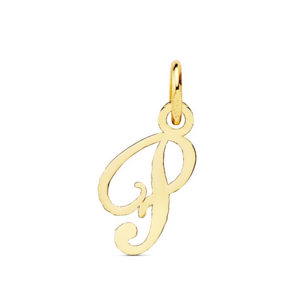 18K COLGANTE LETRA " P " 15X8 MM