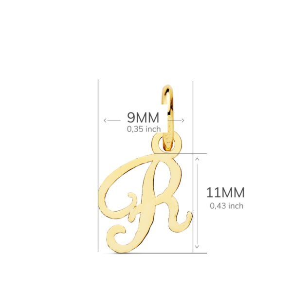 18K COLGANTE LETRA " R " 11X9 MM - Imagen 2