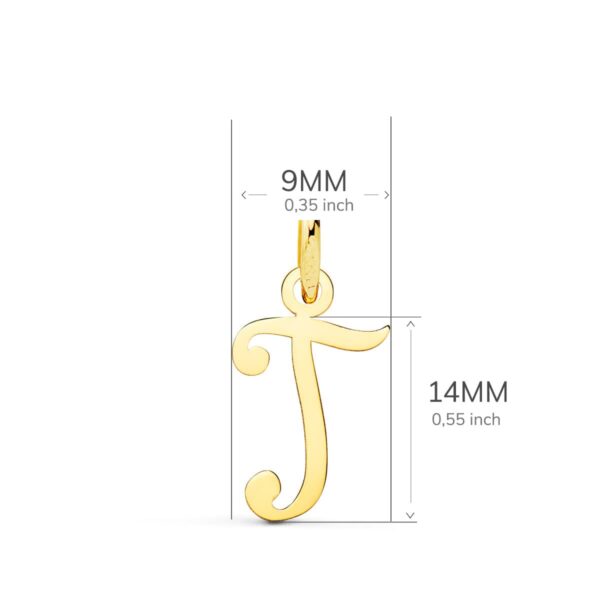 18K COLGANTE LETRA " T " 14X9 MM - Imagen 2