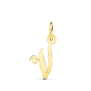 18K COLGANTE LETRA " V " 15X12 MM