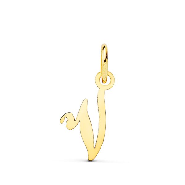 18K COLGANTE LETRA " V " 15X12 MM