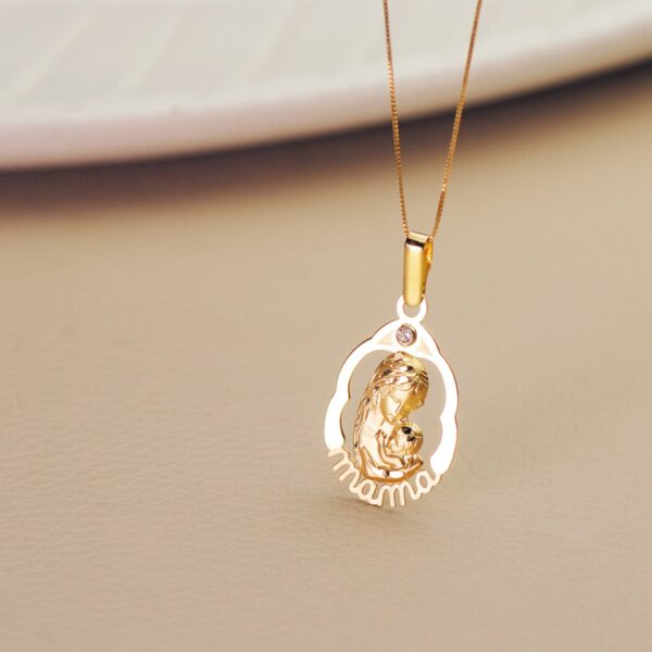 18K COLGANTE ORO AMARILLO MADRE LASER. 23X15 MM - Imagen 2