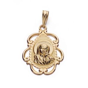 18K MEDALLA VIRGEN NIÑA LAGRIMA 22X16 MM