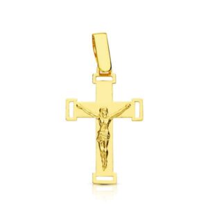 18K CRUZ CON CRISTO CALADA 22X13 MM