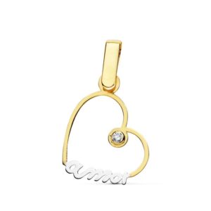 18K COLGANTE CORAZON AMOR 14X14 MM