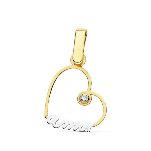 18K COLGANTE CORAZON AMOR 14X14 MM