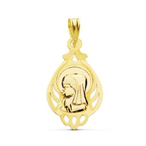 18K MEDALLA VIRGEN NIÑA 21X12 MM