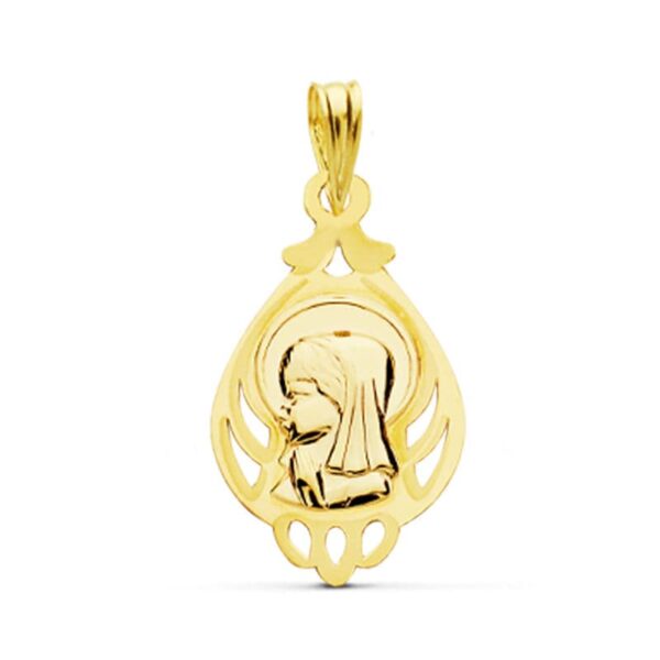18K MEDALLA VIRGEN NIÑA 21X12 MM