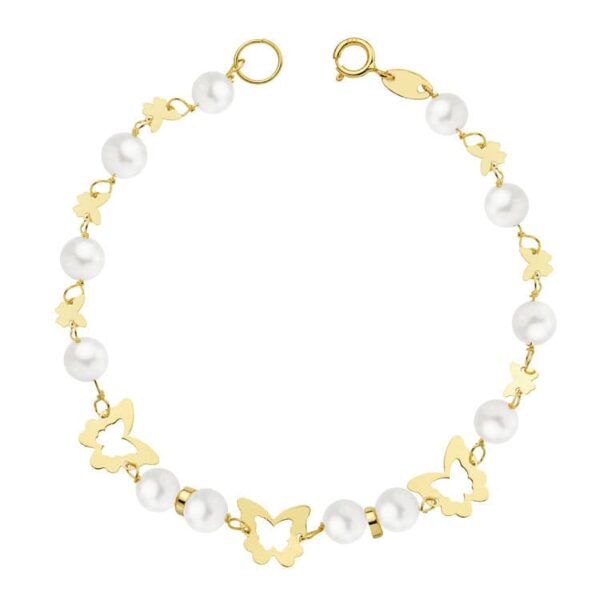 18K PULSERA COMUNION PERLA 5.5 MM 17 CM