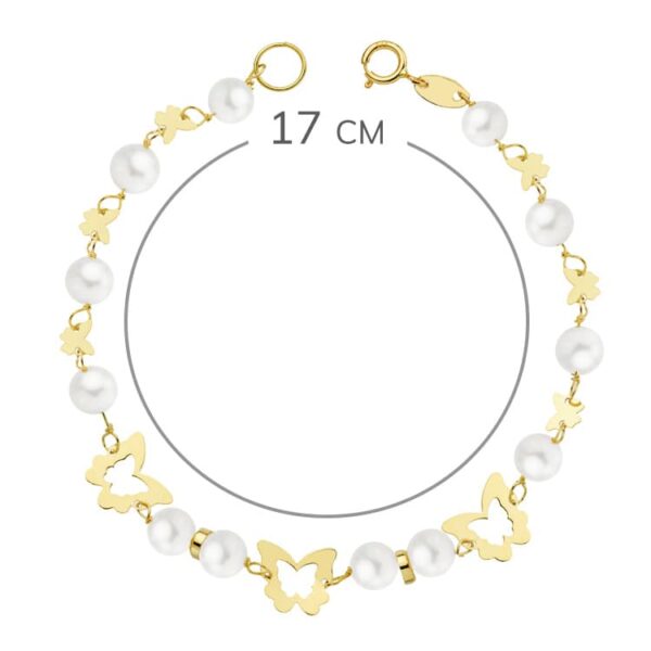 18K PULSERA COMUNION PERLA 5.5 MM 17 CM - Imagen 2