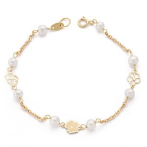 18K PULSERA COMUNION PERLA 4-4.5 MM 17CM