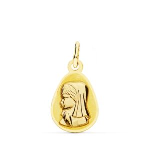18K MEDALLA VIRGEN NIÑA GOTA 17X10 MM