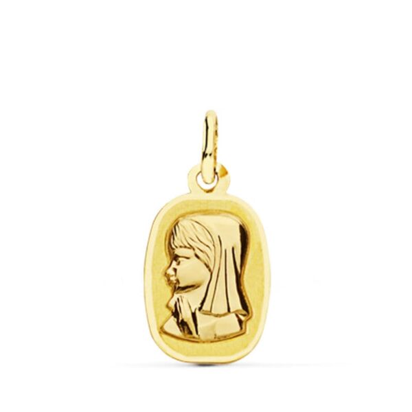 18K MEDALLA VIRGEN NIÑA LASER. 17X10 MM