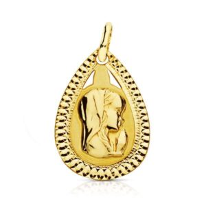 9K MEDALLA VIRGEN NIÑA LIGERA 20X13 MM