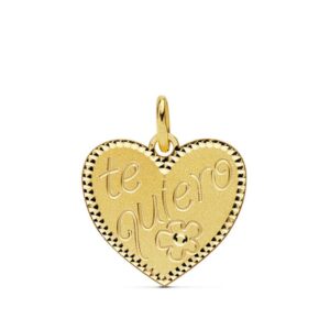 18K COLGANTE CORAZON " TE QUIERO " 16X15 MM