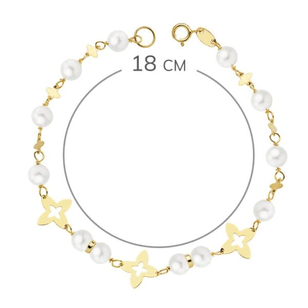 18K PULSERA COMUNION PERLA 5 MM 18 CM - Imagen 2