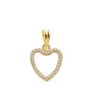 18K COLGANTE ORO AMARILLO CORAZON CIRCONITAS 13X13 MM