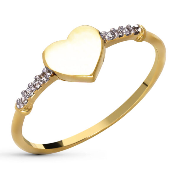 18K COLGANTE ORO AMARILLO CORAZON CIRCONITAS 13X13 MM - Imagen 2