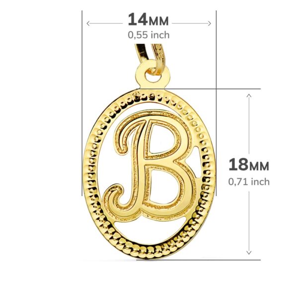 18K COLGANTE INICIAL LETRA B 21X14 MM - Imagen 2