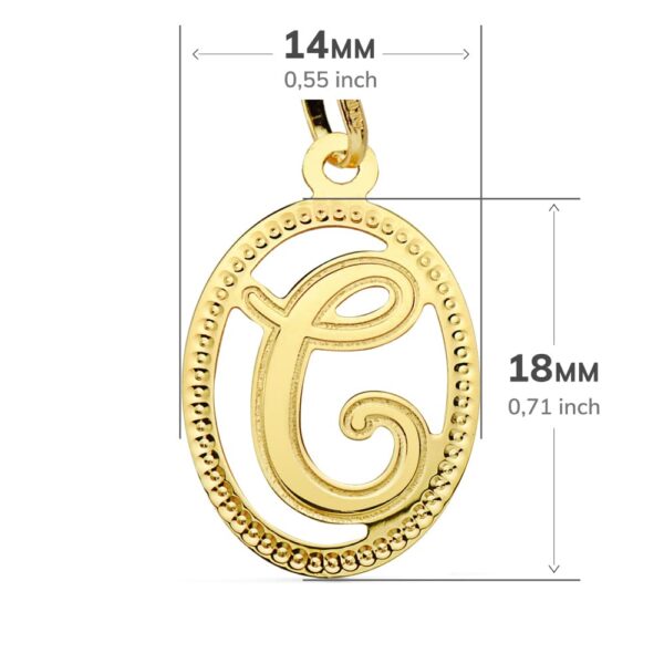 18K COLGANTE INICIAL LETRA C 21X14 MM - Imagen 2
